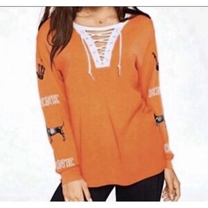 Victoria's Secret Pink Halloween Women's XS Bling Sequin Orange Shirt